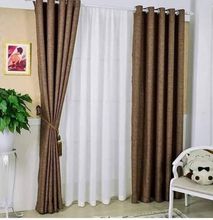 Fashion Brown Curtain + Eyelates And Sheer 3m