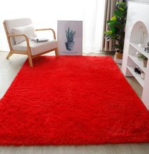 Fluffy Smooth Carpet - Red