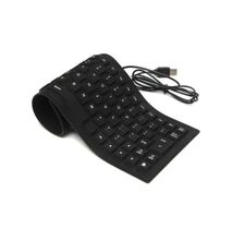 Waterproof USB Flexible Full Size Keyboard 109keys - Black