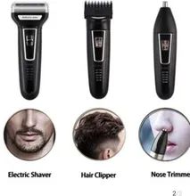 Geemy 3 In 1 Rechargeable Hair And Beard Shaving Machine For Men