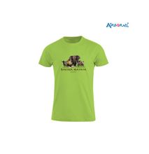 AIRBORNE Tourist Tshirt With Embroidered Big Five H/Matata Kenya + Elephant Head On Back