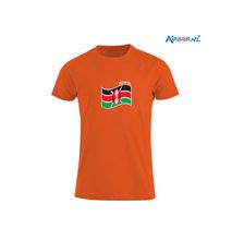 AIRBORNE Tourist Tshirt With Embroidered Kenya Flag Wave & Flag On Sleeve