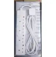 Power Max 4-Way Socket Extension Cable - 3Meters - White