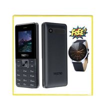 Tecno T301, (Dual Sim) FM, (Bluetooth), Torch, Memory Card Slot-Black + FREE Watch