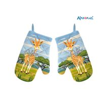 Airborne Afrika giraffe print mittens