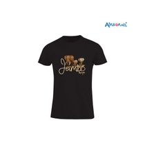 AIRBORNE Tourist Tshirt With Embroidered Jambo Kenya Elephants + Elephant Head On Back
