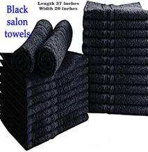Generic 12pcs Black Salon Size Towels 37 Inches X Width 20 Inches