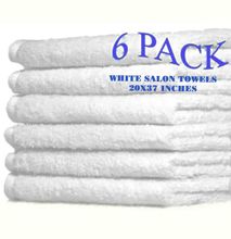 Generic 6pcs White Salon Size Towels 20 Inches X 37 Inches
