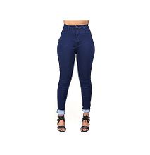 Women Pencil Stretch Casual High Waist Denim Skinny Jeans Trousers - Dark Blue