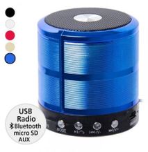 Wster WS887 Mini Bluetooth Speakers With MP3 and FM Radio - Blue