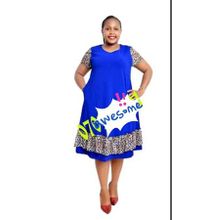 Fashion Plus Size Royal Blue Free Dress