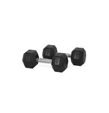 Generic 10kg pair fixed(Hexagon shaped) rubber dumbbells gym fitness