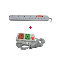 Generic Red Lable High Quality for Fridge and Micronwave 6 - way With Free Small power extension -White