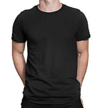 Black Plain Tshirt Fashion (cotton)