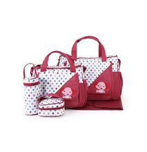 5 Piece Diaper Bag All Your Baby Needs - Maroon And White