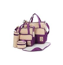 5piece Diaper Bag,Waterproof Nappy Bag For Travel - Purple