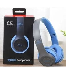 P47 5.0 Wireless Bluetooth Stereo Foldable Headphone - Blue