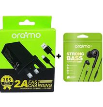 Oraimo Fast Charging Android 2A Charger Smart + Free Earphones