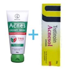 Acnesol Cream + Acne Creamy Wash Combo, Removes ACNE, PIMPLES, BLACKHEADS, PREVENT SKIN BREAKOUTS