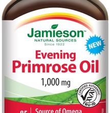 Jamieson Evening Primrose Oil 1,000 mg Softgels reduce ACNE related inflammation, and relieve symptoms associated with ECZEMA,  maintain healthy and hydrated skin, improve skin elasticity