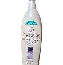 Jergens OVERNIGHT REPAIR Moisturizer. Repairs damaged skin in one night.