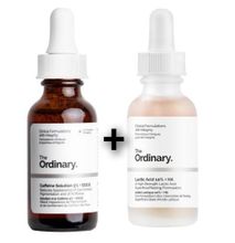 The Ordinary 2 Bottle Serums Set of CAFFEINE Solution (Brightening, Anti Wrinkle, Contours & Puffiness) + LACTIC Acid Solution ( Exfoliates, Clears Spots, Scars, Signs of aging & Softens.)