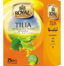 ROYAL HERBS TILIA 25 Bags  Treat Nervous Palpitations & High Blood Pressure, Nasal Congestion/relieve Throat Irritation & Cough.