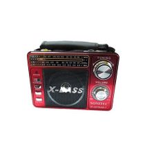Sonitec Rechargeable 3 Band World Radio With MP3 Radio TF Card Torch - Red