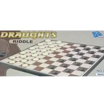 Magnetic Draught Riddle Checkers Family Board Game & Toy