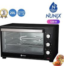 Nunix Electric Rotisserie Oven, 20L - Black