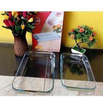 Signature Heat-resistant Microwave Safe Glass Bake Pan crystal 2 pcs