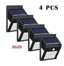 Solar Walkway Lights Outdoor 4 Pcs LED Solar Powered Wall Lamp PIR Motion Sensor Lights