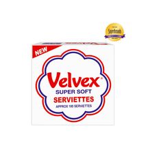 Velvex White Standard Serviettes 100 Sheets
