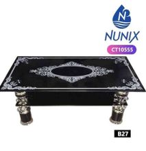 Nunix Glass Coffee Table With Designer Patterns & Strong Base