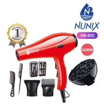 Nunix HD-01C 2200W Blow Dry Hair Dryer - Red