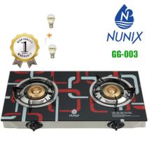 Nunix Glass Table Top Gas Cooker GG Model + 2 Free Bulbs