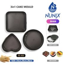 Nunix 3Pcs Non-stick Cake Baking Molds Pans