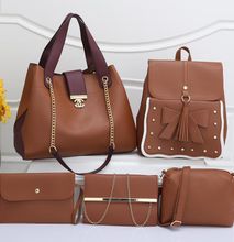 Elegant Ladies 5 in 1 Handbags with Backpack Brown