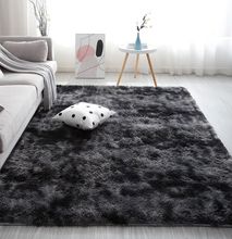 Black Patched-Fluffy Carpet 5*8