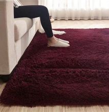 Maroon Plain-Fluffy Carpet 5*8