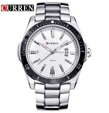Curren New Mens Watches Top Luxury Man Watch Quartz-Watch Men Day Date Calendar Wristwatches Male Clocks Reloj Hombre 8110(white white)
