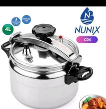 Nunix 4ltrs Explosion  Proof Aluminum Pressure Cookers - Silver