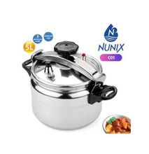 Nunix 5ltrs Explosion Proof Aluminum Pressure Cookers - Silver