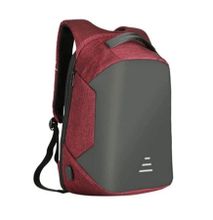 Waterproof Durable Leisure Travel Laptop Anti-theft Backpack with USB Charging Point - Bordeaux & Black