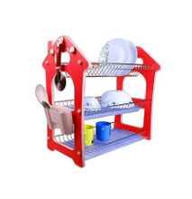 3 layer dish drainer- Red