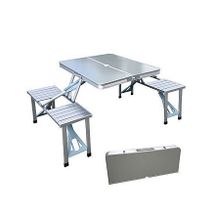 Foldable Table for Picnic and Camping silver medium