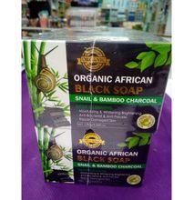 Organic African Black Soap With Snail& Bamboo Charcoal
