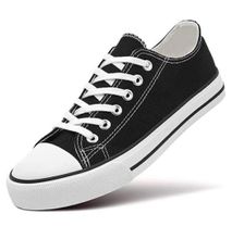Canvas Casual Rubber Shoes - Black and White