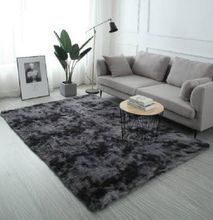 Soft Fluffy Patched Carpets 4 x 6 Grey