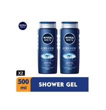 Nivea Men Cool Kick Shower Gel For Men - 500ml (Pack Of 2)